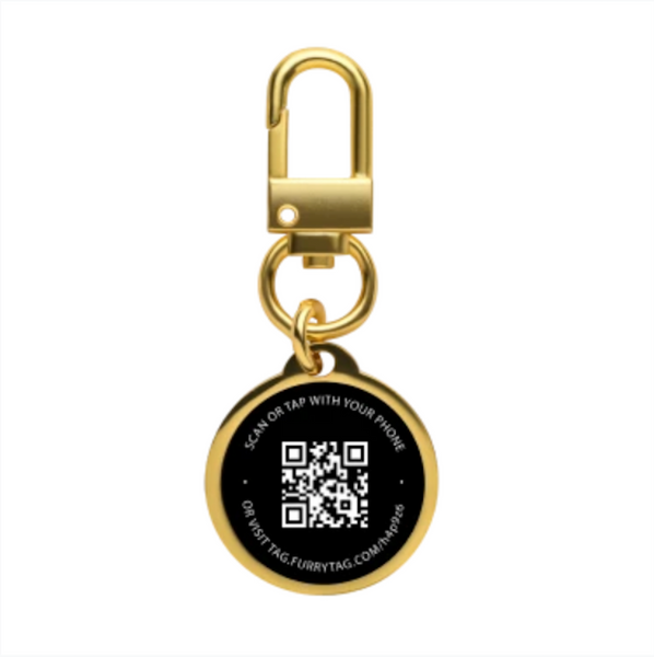 Furry Tag QR Code Pet ID Tag Gold