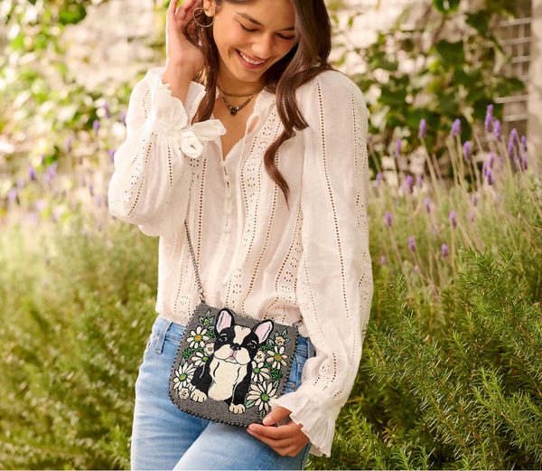 Mary Frances Pardon My Frenchie Crossbody Handbag