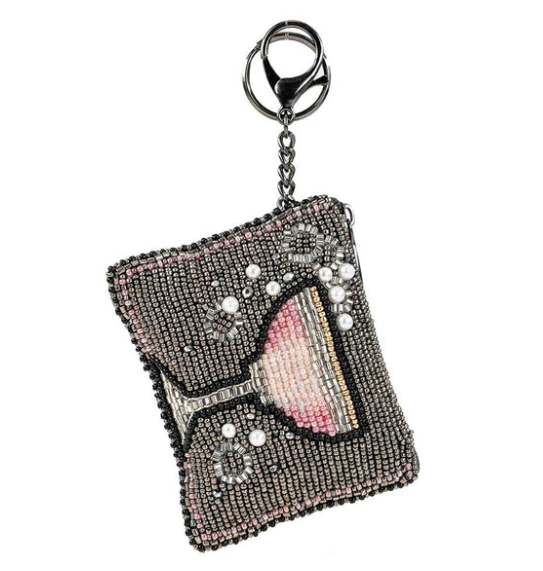 Mary Frances Pink Champagne Coin Purse/Key Fob