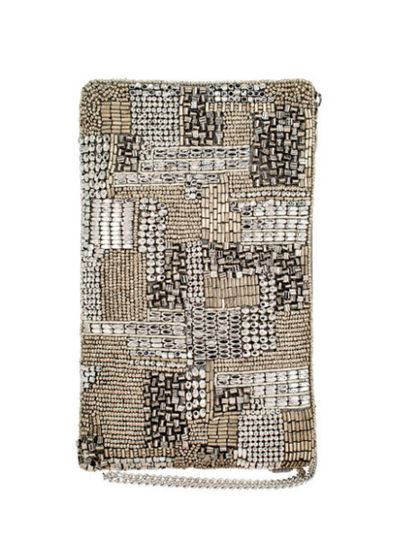 Mary Frances Silver Maze Crossbody Phone Bag