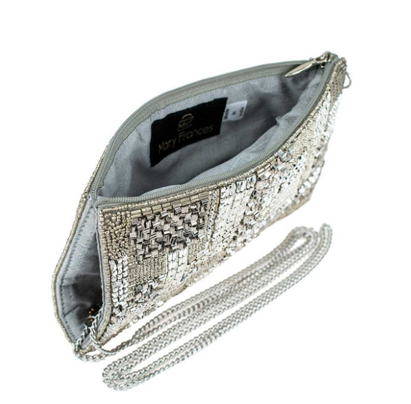 Mary Frances Silver Maze Crossbody Phone Bag