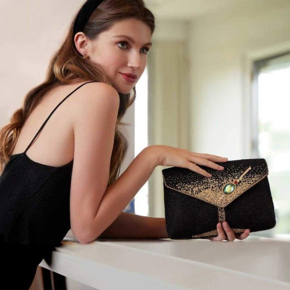 Mary Frances Olive You Crossbody Clutch