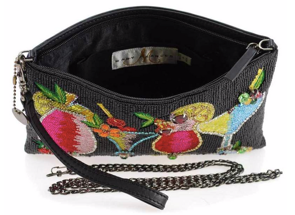 Mary Frances Drinks on Me Embellished Leather Cocktail Theme Handbag