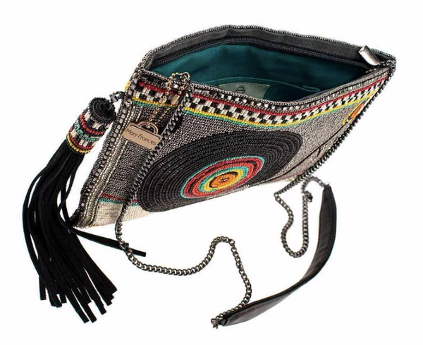 Mary Frances Take A Spin Beaded Record Player Crossbody Handbag