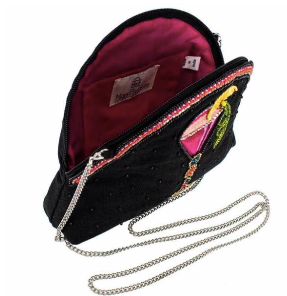 Mary Frances Take a Sip Beaded Crossbody Makeup Bag