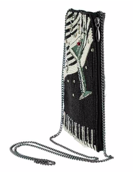 Mary Frances Piano Bar Beaded Crossbody Phone Bag