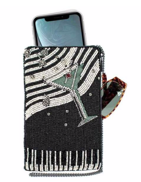 Mary Frances Piano Bar Beaded Crossbody Phone Bag