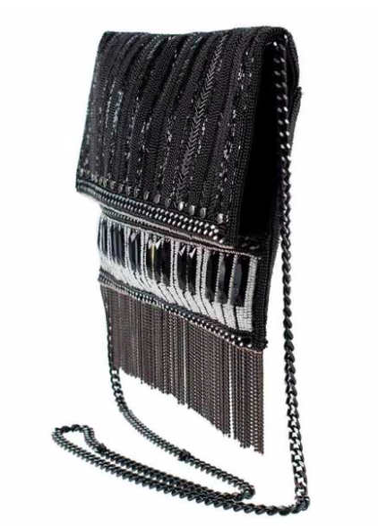 Mary Frances Player Beaded Crossbody Clutch Piano Handbag