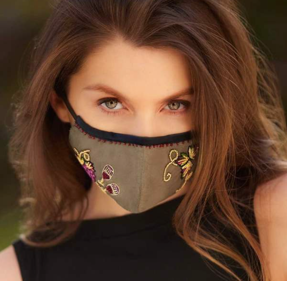 Mary Frances Wine with Friends Face Mask