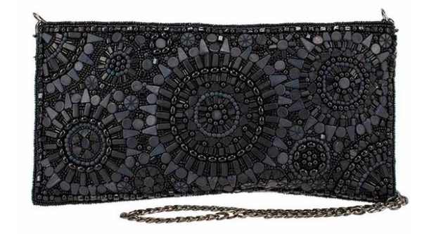 Mary Frances, Circle Up Black Crossbody Clutch