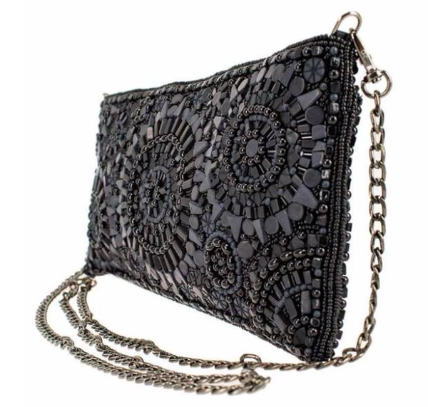 Mary Frances, Circle Up Black Crossbody Clutch