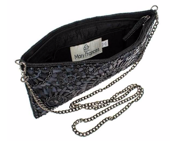 Mary Frances, Circle Up Black Crossbody Clutch