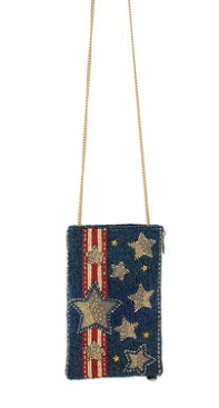 Vertical view of Mary Frances Americana crossbody phone bag