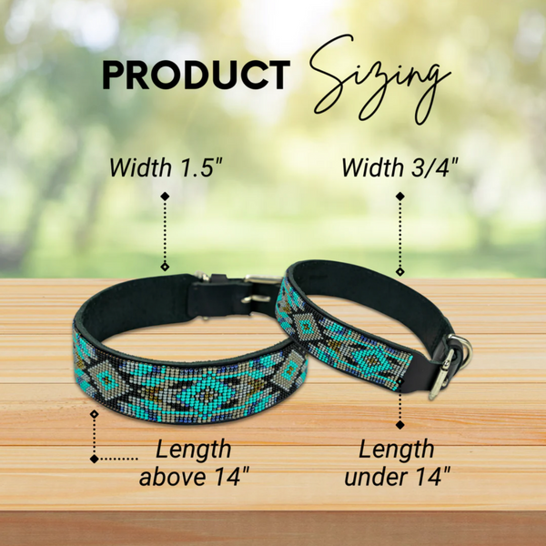 Width difference according to size between Aspen dog collars by Sambboho