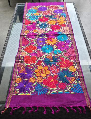 Traditional Mexican (Oaxaca) Table Runner/ Bed Runner Purple (small)