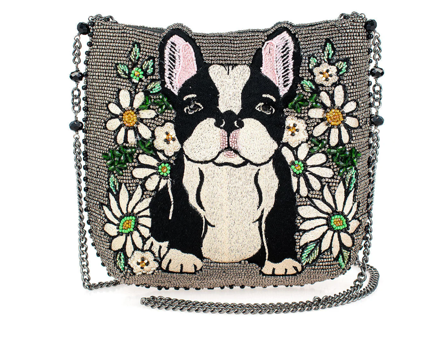 Mary Frances パブリーミニクロスポディクラッチ Bubbly Champagne Beaded Crossbody Handbag - Mary Frances