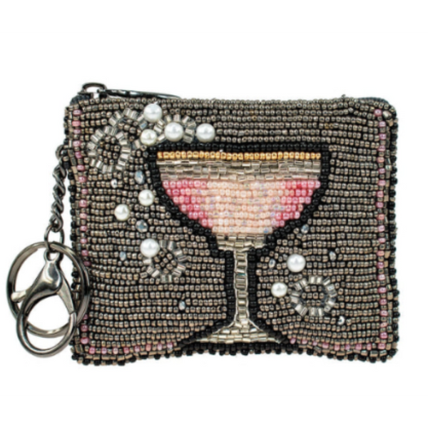 Image of a beaded coin purse called pink champagne by Mary Frances