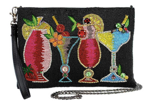 Mary Frances Drinks on Me Embellished Leather Cocktail Theme Handbag