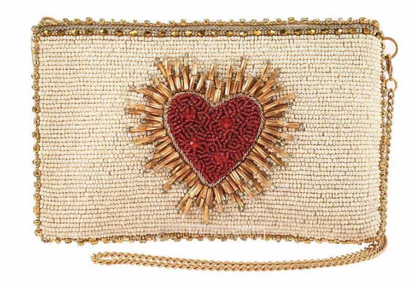 Mary Frances Heart Burst Beaded Crossbody Phone Bag