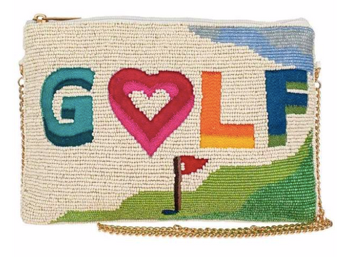 Mary Frances Golf Course Beaded Crossbody Handbag