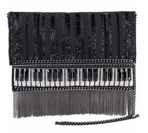 Mary Frances Player Beaded Crossbody Clutch Piano Handbag