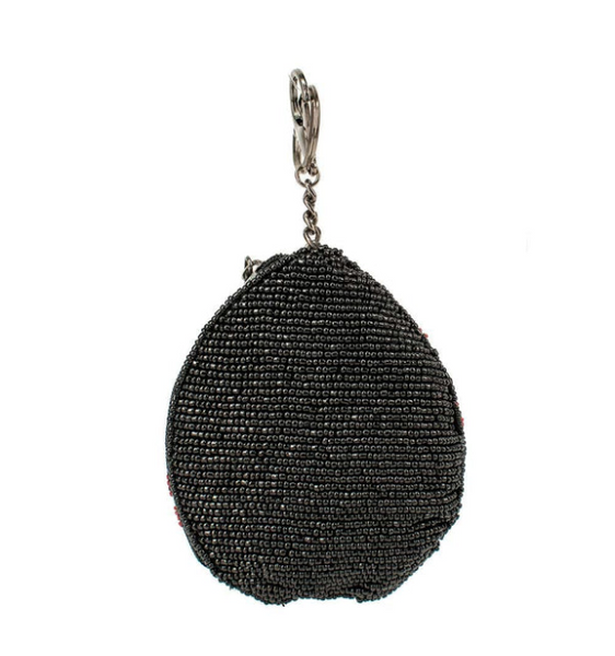 Image showing the back a beaded coin purse/key fob with a lady bug design by Mary Frances
