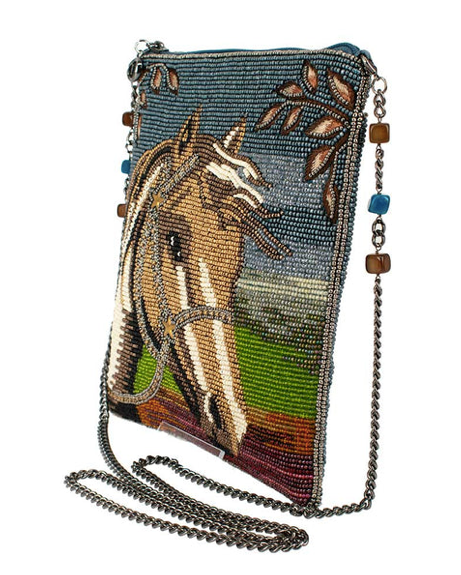 A detailed image of Spirited bag by Mary Frances featuring a horse